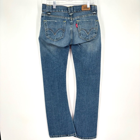 Vintage 00s Levi's 504 Slouch Flare Jeans Sz 5 Y2K Low Rise Stretch Embellished - Picture 4 of 14